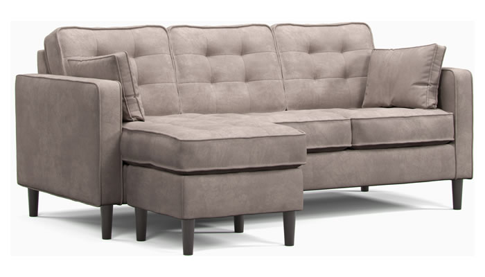 Studio Sits Triumph Chaise End Sofa in Pewter Chenille Fabric